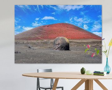 Vulkaan Montaña Colorada (Lanzarote) van Peter Balan