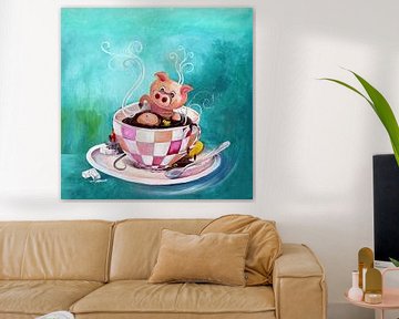 Une tasse de café avec un cochon : Une bonne tasse de boue sur Anne-Marie Somers