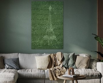 Oui, Oui, Paris! Aquarel schilderij Eiffeltoren Parijs deel 2 van 4 (Frankrijk stedentrip romantisch van Natalie Bruns