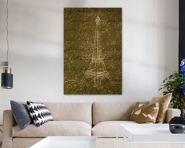 Oui, Oui, Paris! Aquarel schilderij Eiffeltoren Parijs deel 4 van 4 (Frankrijk stedentrip romantisch