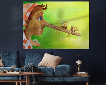 Sprookjesschilderij Pinokkio: Pinokkio molen van Anne-Marie Somers