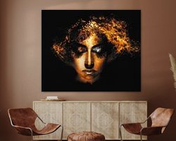 Voorbeeld van het werk in een kamer