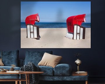 Beach chairs, beach, Koserow, Usedom island, Germany