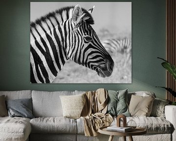 Portret van een zebra van Lennart Verheuvel