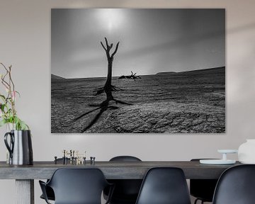 Arbre dans Deadvlei en contre-jour (2) sur Lennart Verheuvel