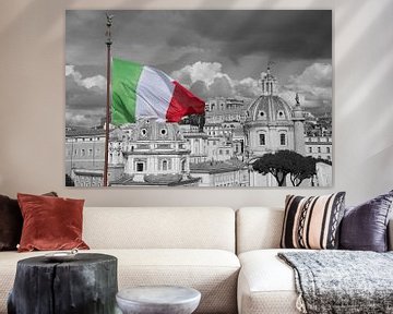 Italiaanse vlag in Rome (Italië) gefotografeerd van Mike Bos