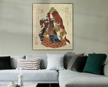 Eine junge Frau im Kostüm der Ryujin von Utagawa Kuniyoshi. Japanisches Ukiyo-e von Dina Dankers