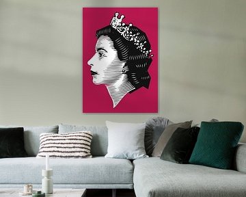 Koningin Elizabeth Retro Portret van Artkreator