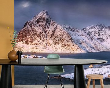 Norway landscape with fjord at sunrise by Voss photography