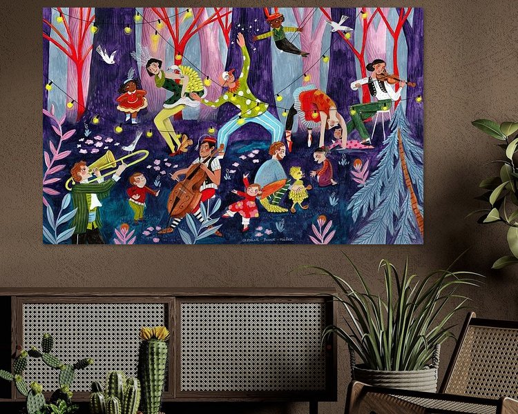 Voorbeeld van het werk in een kamer