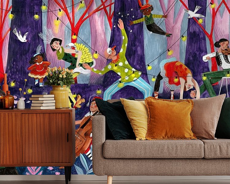 Voorbeeld van het werk in een kamer