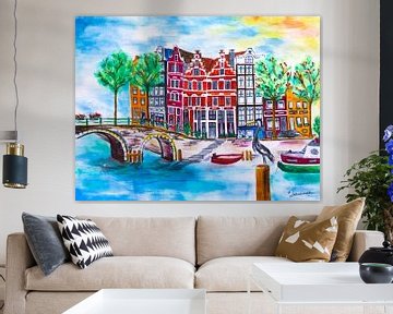 Along the Amsterdam canals full of color by Maria Lakenman