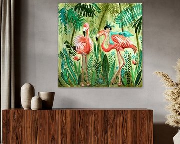 Flamingo jungle dans van Caroline Bonne Müller