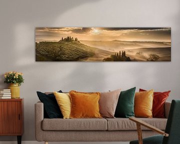 Tuscany landscape in Italy. Wide XXL panorama by Voss Fine Art Fotografie