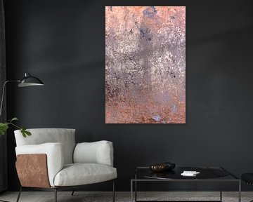 Calm morning. Minimalist abstract art in pink, pale violet, orange and brown pastel colors by Dina Dankers