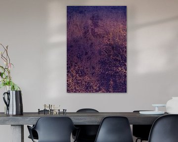 Art abstrait minimaliste dans des couleurs pastel violettes, marron rouille et violettes. sur Dina Dankers