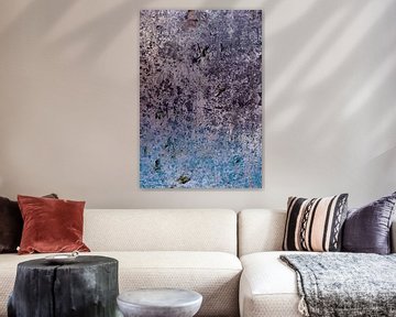 Minimalistische abstracte kunst in blauwe, violet, roestbruine pastelkleuren van Dina Dankers