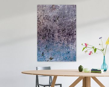 Minimalistische abstracte kunst in blauwe, violet, roestbruine pastelkleuren van Dina Dankers