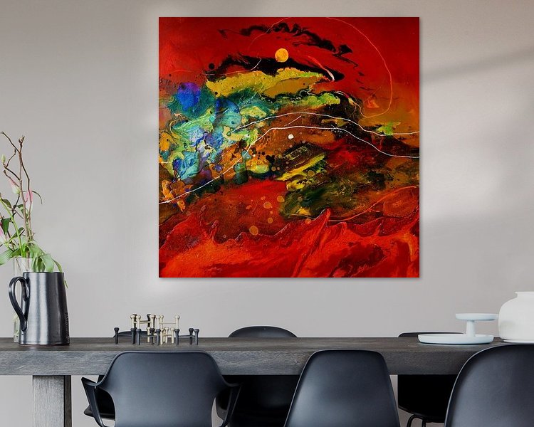 Voorbeeld van het werk in een kamer