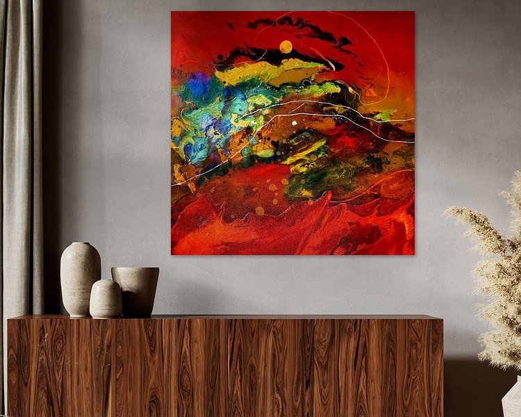 Voorbeeld van het werk in een kamer