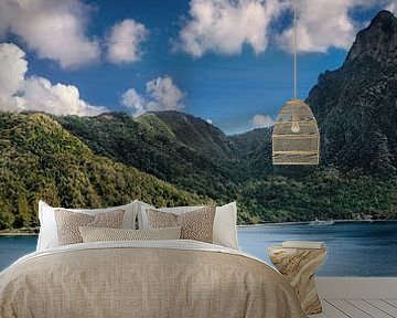 Saint Lucia eiland in het Caribisch gebied met Pitons gebergte. van Voss Fine Art Fotografie