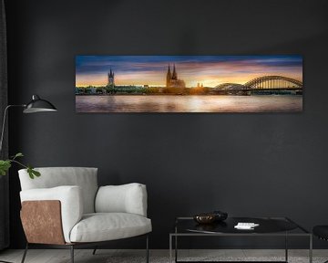 Skyline of the city of Cologne at sunset. by Voss Fine Art Fotografie