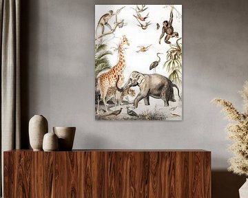 Wilde dieren poster kinderkamer van Evavisser