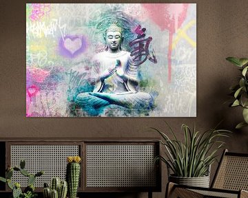 Pop Art | Canvas | Boeddha Yoga | Hedendaags | Moderne Kunst | van Julie_Moon_POP_ART