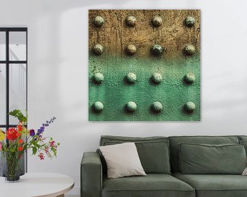 green brown steel plate with rivets by Dieter Walther