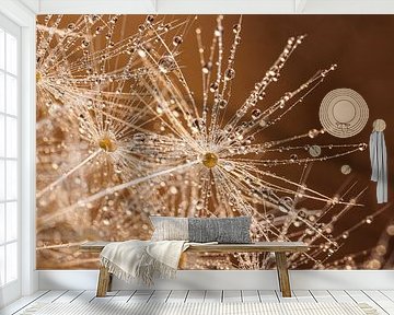 Drops in sparkle in the light (with warm colors) by Marjolijn van den Berg