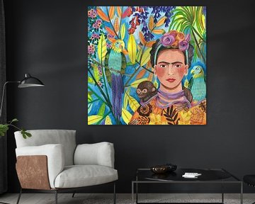 Frida en haar papegaaien van Caroline Bonne Müller