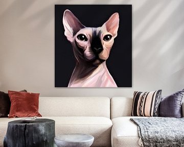 Roze Sphynx kat low key portret van Maud De Vries