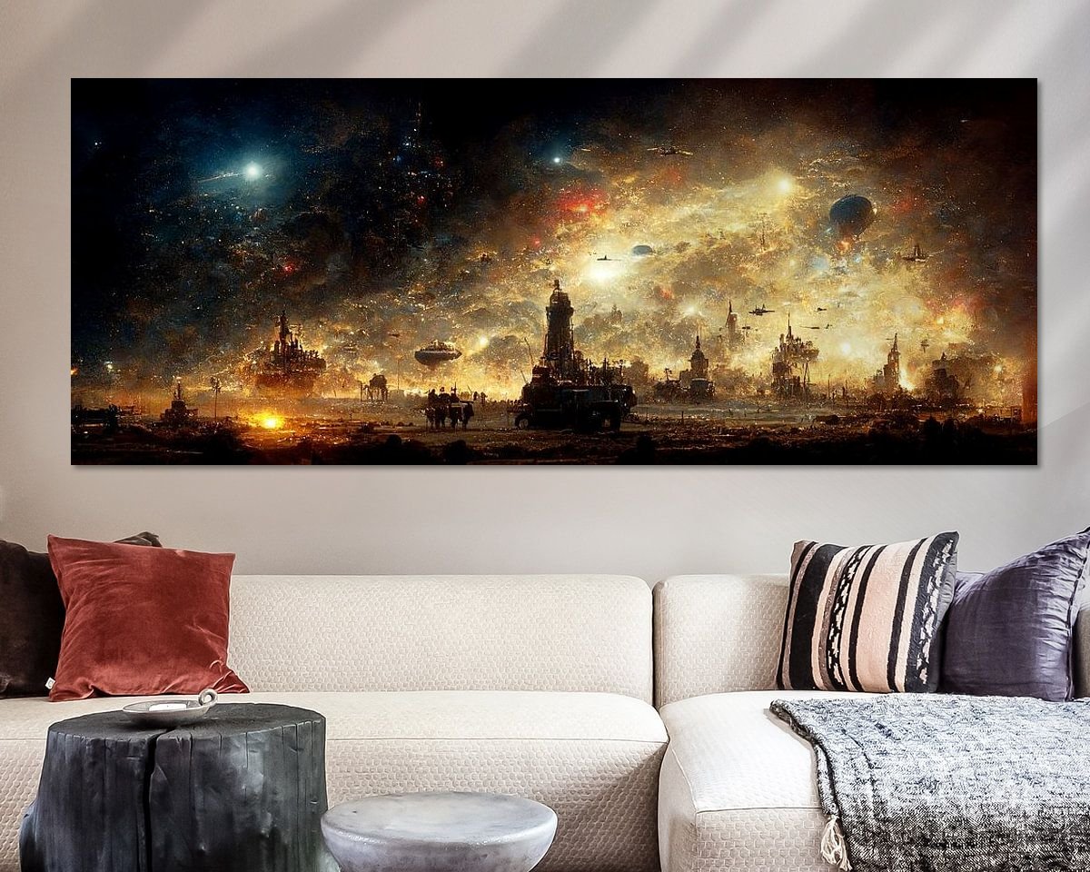 Voorbeeld van het werk in een kamer