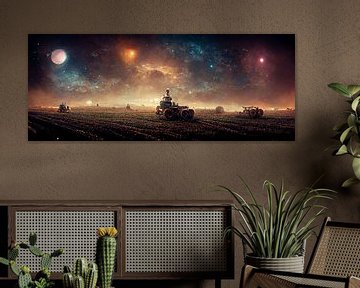 Panorama van de oogst in de Ruimte van Josh Dreams Sci-Fi