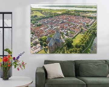 Elburg oude ommuurde stad gezien van bovenaf van Sjoerd van der Wal