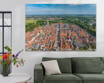 Elburg oude ommuurde stad gezien van bovenaf van Sjoerd van der Wal