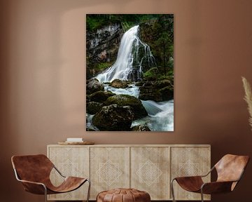 Waterfall in the Bavarian and Tyrolean Alps.