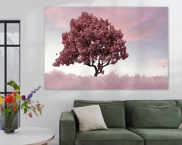 Japanse kersenboom op wolken van Besa Art