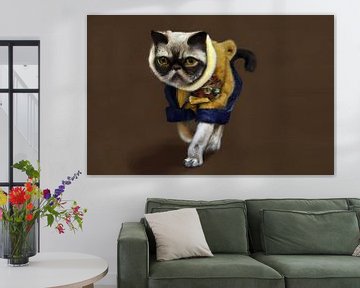 Portrait d'un chat persan à la mode sur Maud De Vries