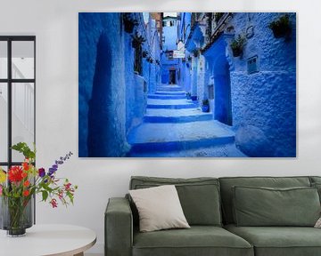 Prachtige blauwe stad in Marokko
