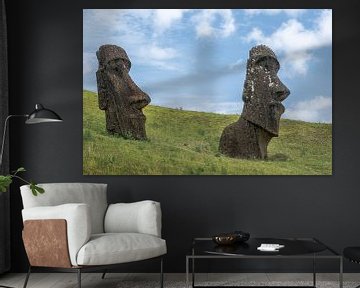 Moai auf dem Weg von Rano Raraku von Jelmer Laernoes