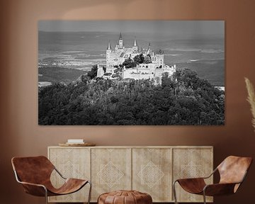 Burg Hohenzollern in Schwarz und Weiß