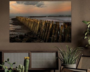 Breakwaters on the Wadden Sea by Meint Brookman