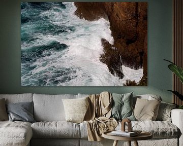 Waves against the cliffs of Sagres by Femke Ketelaar