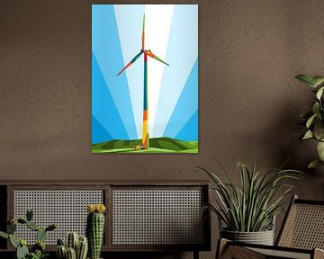 Die Windmühle in WPAP Illustration von Lintang Wicaksono