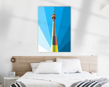 CN Tower Canada in WPAP Illustratie van Lintang Wicaksono
