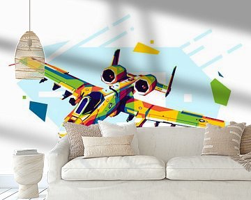 A-10 Warthog in WPAP Illustratie van Lintang Wicaksono