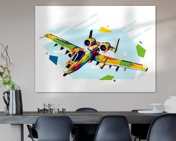 A-10 Warthog dans l'illustration WPAP sur Lintang Wicaksono