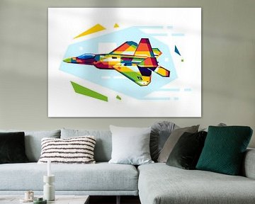F-22 Raptor in WPAP Illustratie van Lintang Wicaksono