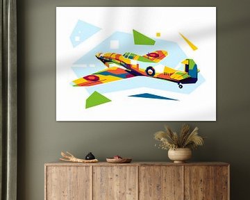 Hawker Hurricane dans l'illustration WPAP sur Lintang Wicaksono